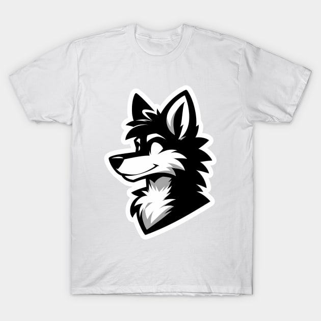 Simple Anthro Furry Wolf Silhouette V2 T-Shirt by Blue Bull Bazaar